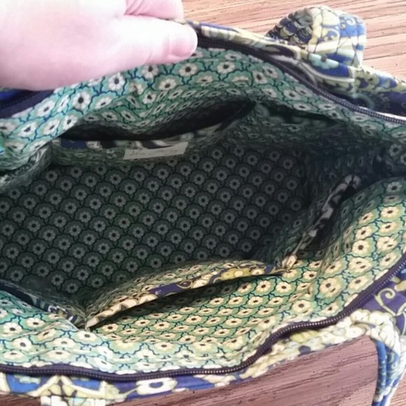 Vera Bradley Blue Green Purse in Rhythm & Blues Print NWOT - Picture 4 of 7